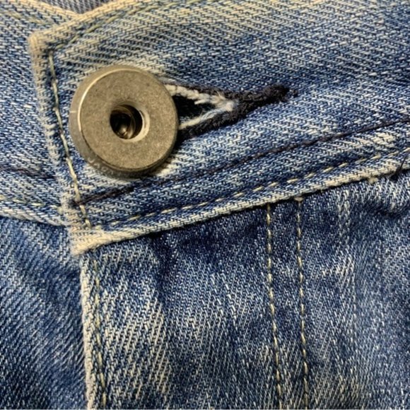 Jack Jones 1975 Men Jeans Sz 34 Blue Distressed Button Fly Street - Picture 13 of 15